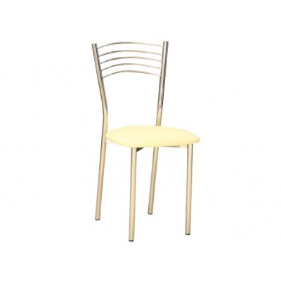 Καρέκλα χρώμιο Μάρα με ταπετσαρία Εκρού 718 40X41XH86