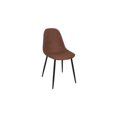 CELINA Καρέκλα Μέταλλο Βαφή Μαύρο, Ύφασμα Καφέ