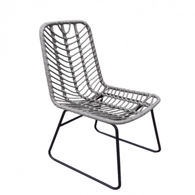 Καρέκλα Κήπου OSASCO Γκρι/Μαύρο Μέταλλο/Rattan 63x47x87cm
