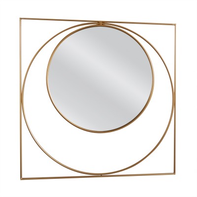 Καθρέπτης Τοίχου  ALDOR Χρυσό Μέταλλο/Γυαλί 80x2x80cm