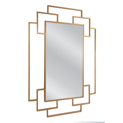 Καθρέπτης Τοίχου BOFUR Χρυσό Μέταλλο/Γυαλί 90x1.5x60cm