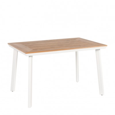 Τραπέζι Κήπου EPUPA Λευκό/Καρυδί Αλουμίνιο/Ξύλο 120x80x73cm