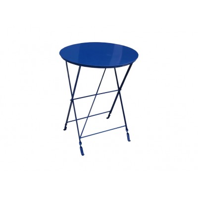 Τραπέζι μεταλλικό No1758-60-ΜΠΛΕ πτυσσόμενο Φ60 Υ72 μπλε χρώμα