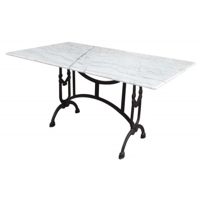 Μεταλλικό Παραλληλόγραμμο Τραπέζι Με Μάρμαρο 140 x 80 x 72(h)cm