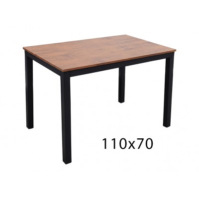 Τραπέζι μεταλλικό No2134-70M με ξύλινο καπάκι 70×110x100 σαγρέ