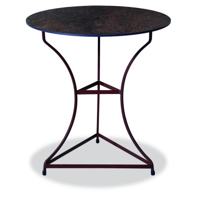Γαλβανισμένο Στρογγυλό Τραπέζι Με Επιφάνεια Compact Hpl Σκουριά Φ60 x 74cm