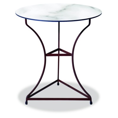 Γαλβανισμένο Στρογγυλό Τραπέζι Με Επιφάνεια Compact Hpl Λευκό Φ60 x 74cm