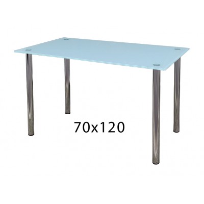 Τραπέζι inox No5011 με γυάλινη επιφάνεια 70×120