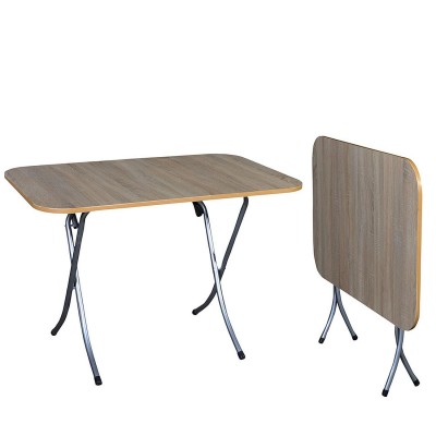 Τραπέζι Αναδιπλούμενο Δρυς/Ασημί Ξύλο/Μέταλλο 60x90cm