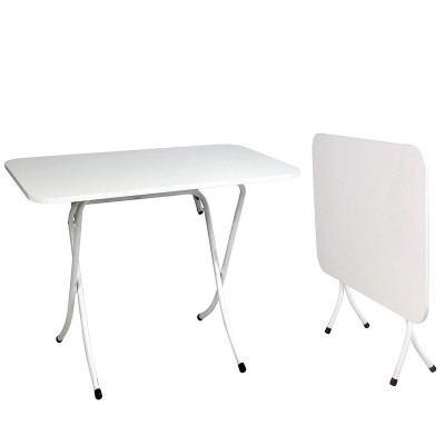 Τραπέζι Αναδιπλούμενο Λευκό Ξύλο/Μέταλλο 60x90cm