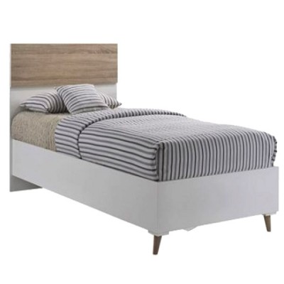 ALIDA Κρεβάτι Μονό για Στρώμα 90x200cm, Απόχρωση Sonoma - Άσπρο