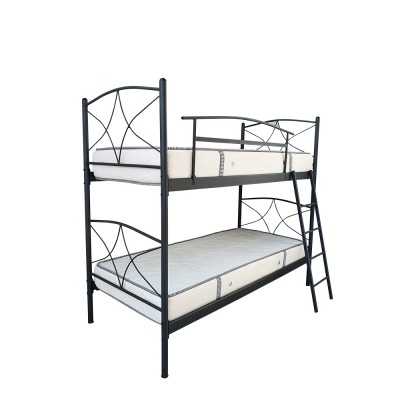 Κρεβάτι Κουκέτα Μεταλλική Rhodes Μονή 090x200 Με Σκάλα Και Προστατευτικό 