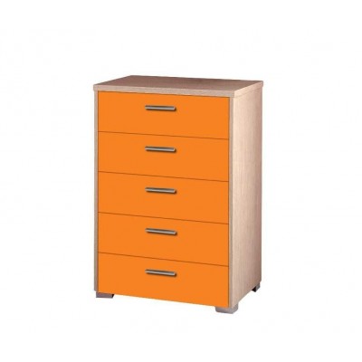 Συρταριέρα παιδική 5 συρτ. 60cm δρυς-πορτοκαλί