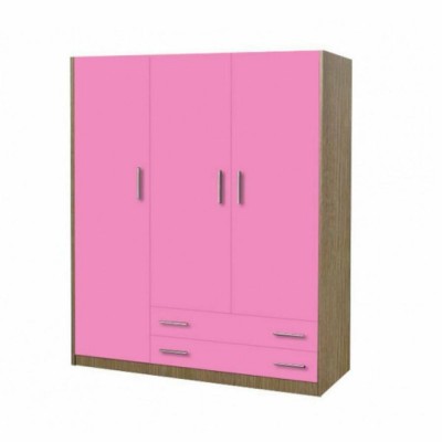 Παιδική ντουλάπα τρίφυλλη ροζ