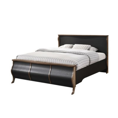SCARLET Κρεβάτι Ραμποτέ Διπλό, για Στρώμα 160x200cm, Απόχρωση Antique Oak Ebony Oak