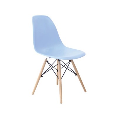ART Wood Kαρέκλα Τραπεζαρίας - Κουζίνας, Πόδια Οξιά, Κάθισμα PP Σιέλ - 1 Step K/D