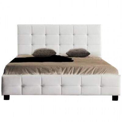 FIDEL Κρεβάτι Διπλό για Στρώμα 160x200cm, PU Άσπρο