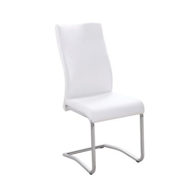 BENSON Καρέκλα Μέταλλο Χρώμιο, PVC Cream