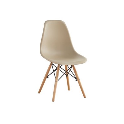 ART Wood Καρέκλα Τραπεζαρίας - Κουζίνας, Πόδια Οξιά, Κάθισμα PP Tortora - 1 Step K/D