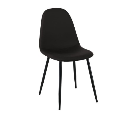 CELINA Καρέκλα Μέταλλο Βαφή Μαύρo, Pvc Μαύρο