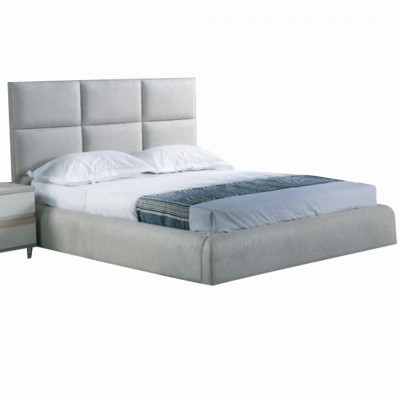 MAXIM Κρεβάτι Διπλό, για Στρώμα 160x200cm, Ύφασμα Απόχρωση Grey Stone