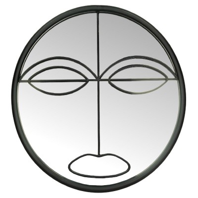 Καθρέπτης ArteLibre Πρόσωπο Μαύρο Μέταλλο 37x3x37cm