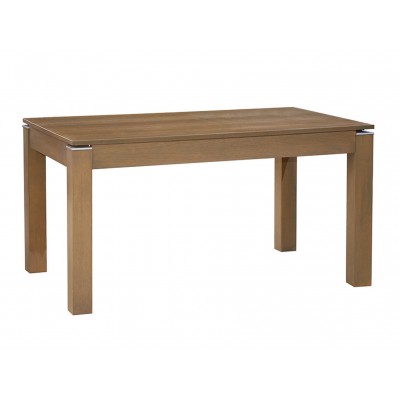 Τραπέζι τραπεζαρίας DOMINO No1001 οξυά ξύλινο Υ85× Π90×Μ150(+45)cm με τετράγωνα πόδια χρώμα μόκα
