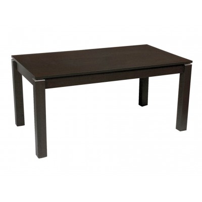 Τραπέζι τραπεζαρίας DOMINO No1001 ξύλινο οξυάς Υ85× Π90×Μ150(+45)cm με τετράγωνα πόδια χρώμα βέγκε