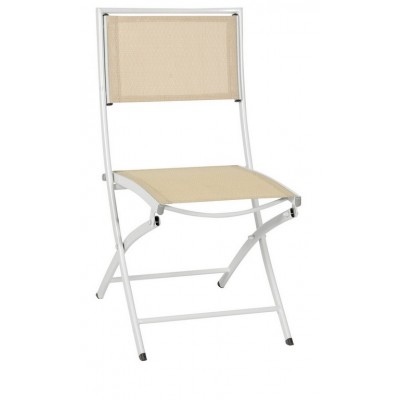 Πτυσσόμενη Καρέκλα Αλουμινίου Με Textilene Ύφασμα 90x57x47 ΛΕΥΚΟ