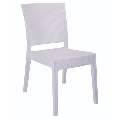 Καρέκλα Κήπου Λευκό Rattan 47x55x87cm