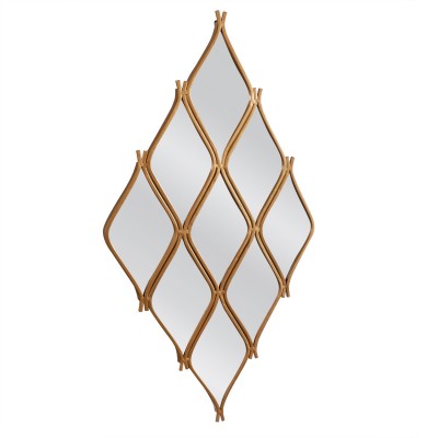 Καθρέπτης Τοίχου AMROD Χρυσό Μέταλλο/Γυαλί 53x2x85cm