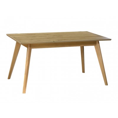 Τραπέζι ξύλινο No2020 τραπεζαρίας, δρύινο, χρώματος μόκα 90×150(+45)x80