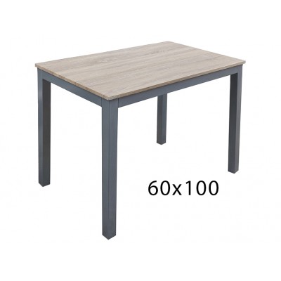 Τραπέζι μεταλλικό No2134-60 με καπάκι απο μελαμίνη 100×60x76 γκρί