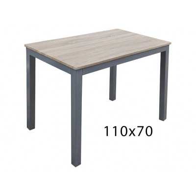 Τραπέζι μεταλλικό No2134-70 με ξύλινο καπάκι 70×110x100 γκρί