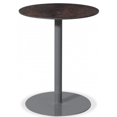 Στρογγυλό Μεταλλικό Τραπέζι Με Επιφάνεια Compact Hpl Σκουριά Φ70x75cm