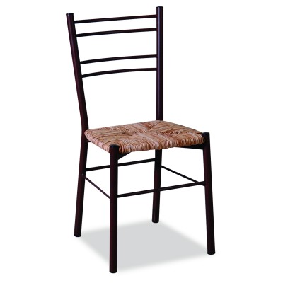 Αγαλβάνιστη Μεταλλική Καρέκλα Χρώμα Σκουριά Ύδρα Με Κάθισμα Ψάθα 40Χ42Χ88
