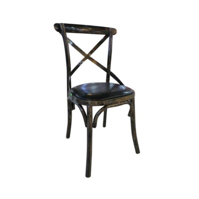 MARLIN Καρέκλα Τραπεζαρίας Μέταλλο Βαφή Black Gold, PU Μαύρο