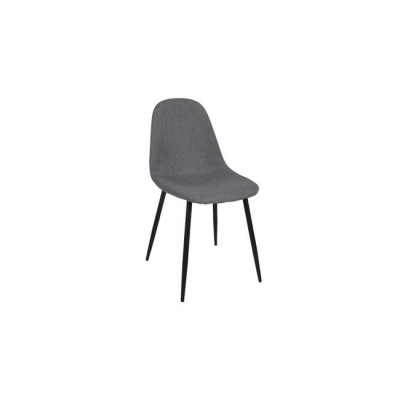 CELINA Καρέκλα Μέταλλο Βαφή Μαύρο, Ύφασμα Γκρι
