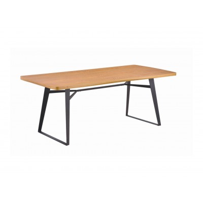 Τραπέζι μεταλλικό No5020 200x90x100cm με ξύλινο καπάκι φυσικό