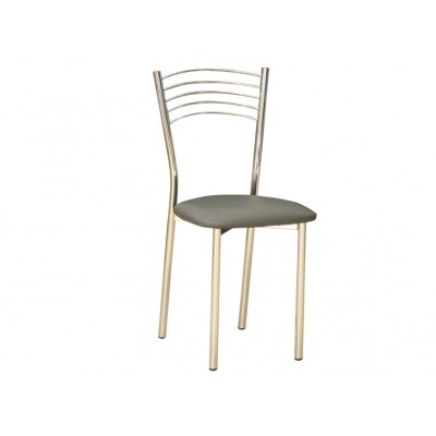 Καρέκλα χρώμιο Μάρα με ταπετσαρία γκρί 718 40X41XH86