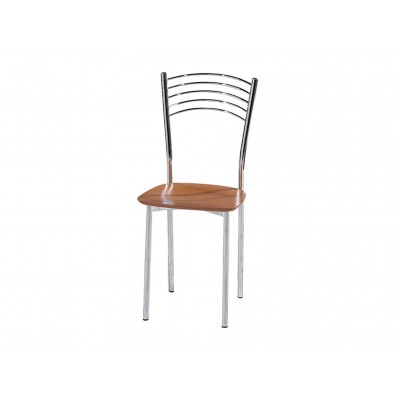 Καρέκλα χρώμιο ΜΑΡΑ Νο718 με ξύλο κερασί στο κάθισμα