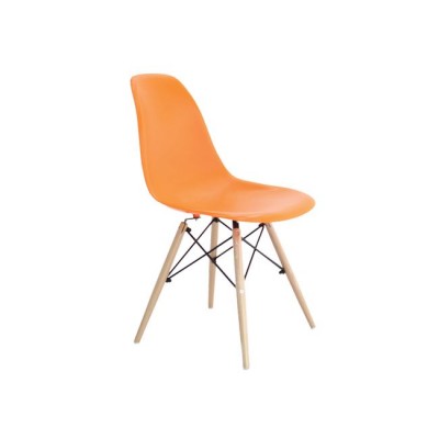 ART Wood Καρέκλα Τραπεζαρίας - Κουζίνας, Πόδια Οξιά, Κάθισμα PP Πορτοκαλί - 1 Step K/D