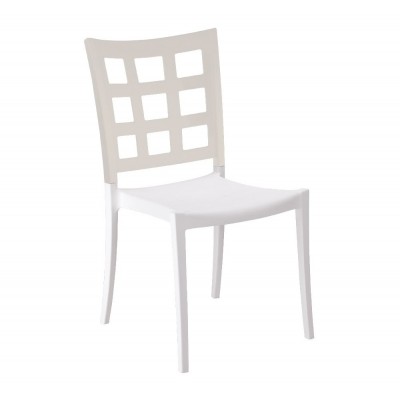 Plazza καρέκλα ΛΕΥΚΟ-ΛΙΝΟ 50x49x90