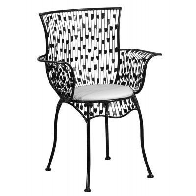 Μεταλλική Πολυθρόνα - Σκαμπώ Με Μαξιλάρι Royalty 60 x 46 x 86(h)cm μαυρο