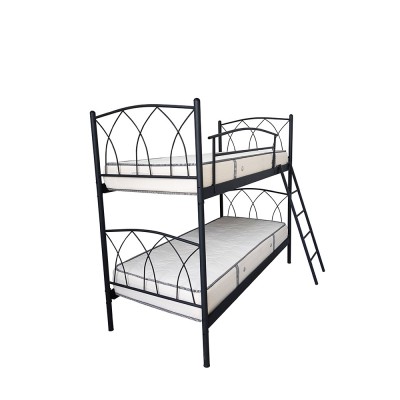 Κρεβάτι Κουκέτα Μεταλλική Wire Μονή 090x200 Με Σκάλα Και Προστατευτικό 