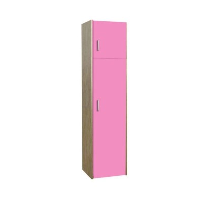 Μονόφυλλη ντουλάπα με πατάρι ροζ