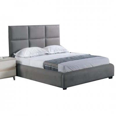 MAXIM Κρεβάτι Διπλό, για Στρώμα 160x200cm, Ύφασμα Γκρι