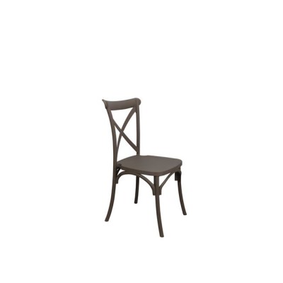 DESTINY Καρέκλα Πολυπροπυλένιο (PP), Απόχρωση Καφέ Mocha, Στοιβαζόμενη