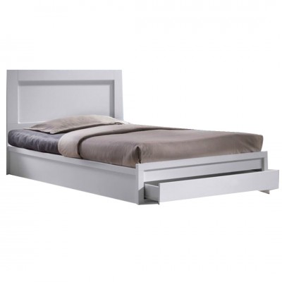 LIFE Κρεβάτι Μονό με Συρτάρι, για Στρώμα 90x200cm, Απόχρωση Άσπρο