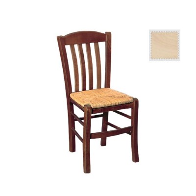 CASA Καρέκλα Οξιά Άβαφη με Ψάθα Αβίδωτη